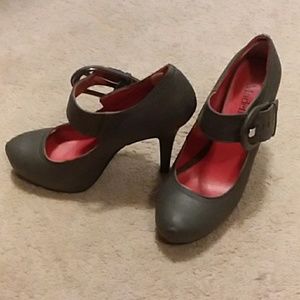 Grey Mary Jane Heels